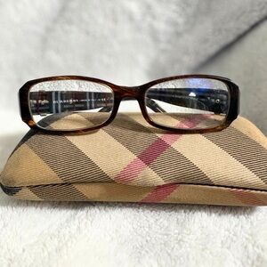 Burberry B 2056 Tortoiseshell Plaid Eyeglasses Frame 50-16-125 w/ Case